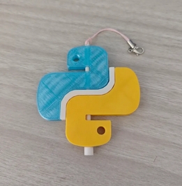 Miniatura 2 do modelo 3D 编程语言-python图标-钥匙扣