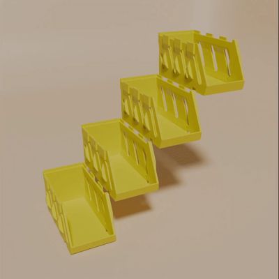 Hook-and-Stack Geometric Storage Box
