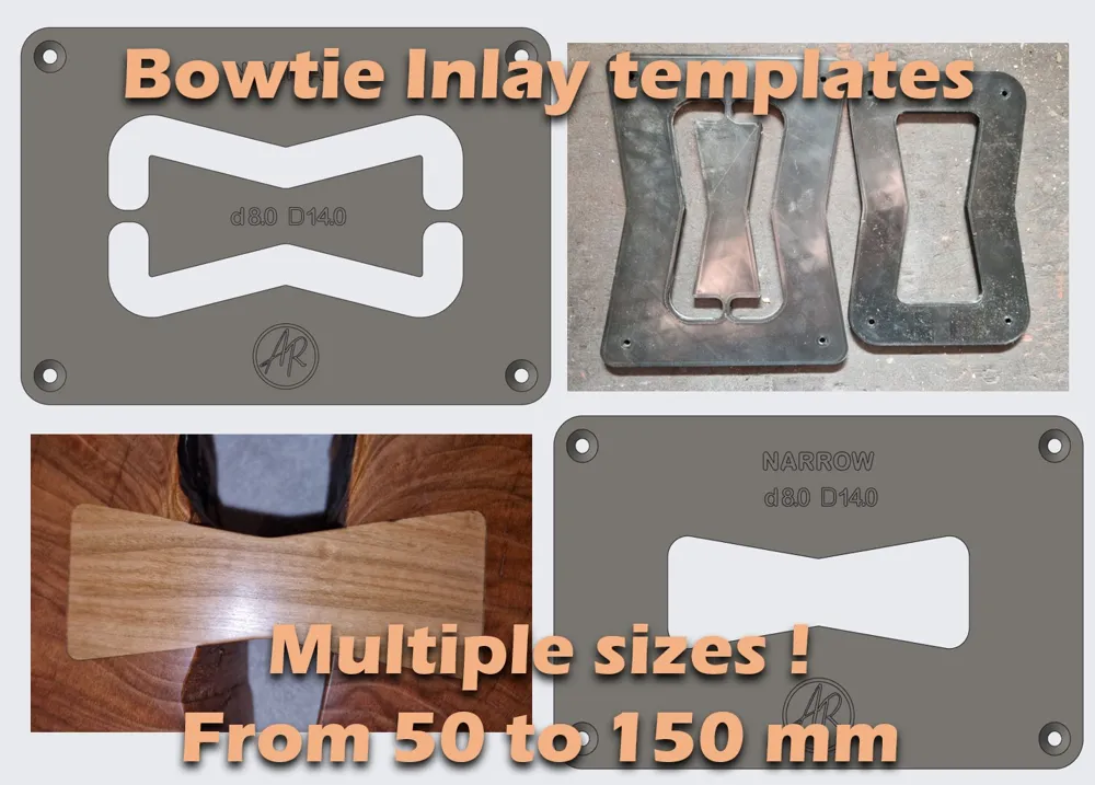 Bowtie router inlay templates / different sizes by a_rstr3D MakerWorld ...