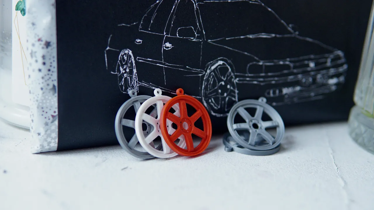 Iconic JDM TE37 wheel rim earrings for car girls view 4