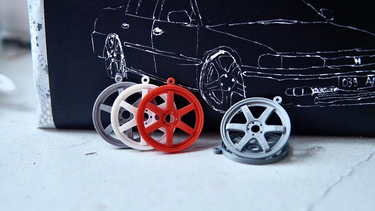 Iconic JDM TE37 wheel rim earrings for car girls view 3