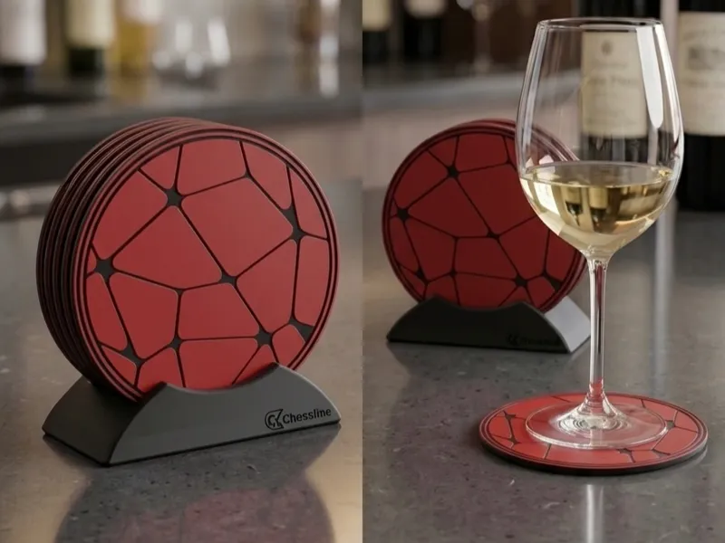 Modern Voronoi Coaster Set with Holder - No AMS