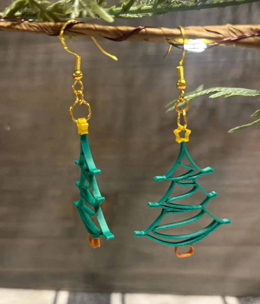 Christmas Tree Silhouette Earrings view 3