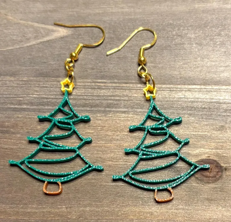 Christmas Tree Silhouette Earrings view 2