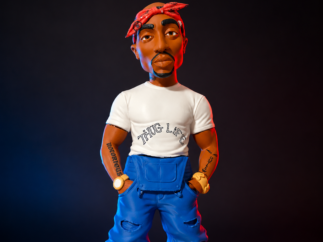2Pac Shakur – Large Multicolor Caricature Statue - 1