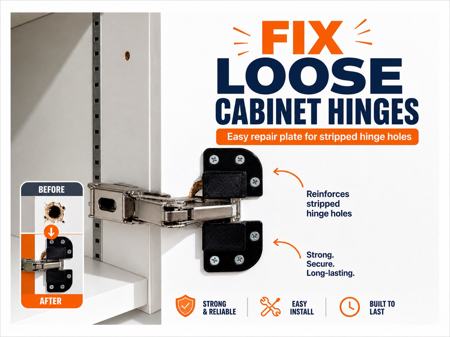 Cabinet Hinge Repair Brace/Plate