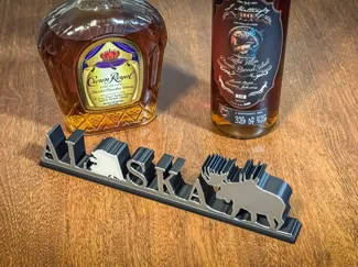 Alaska Moose Minimalist Shelf & Bar Decor