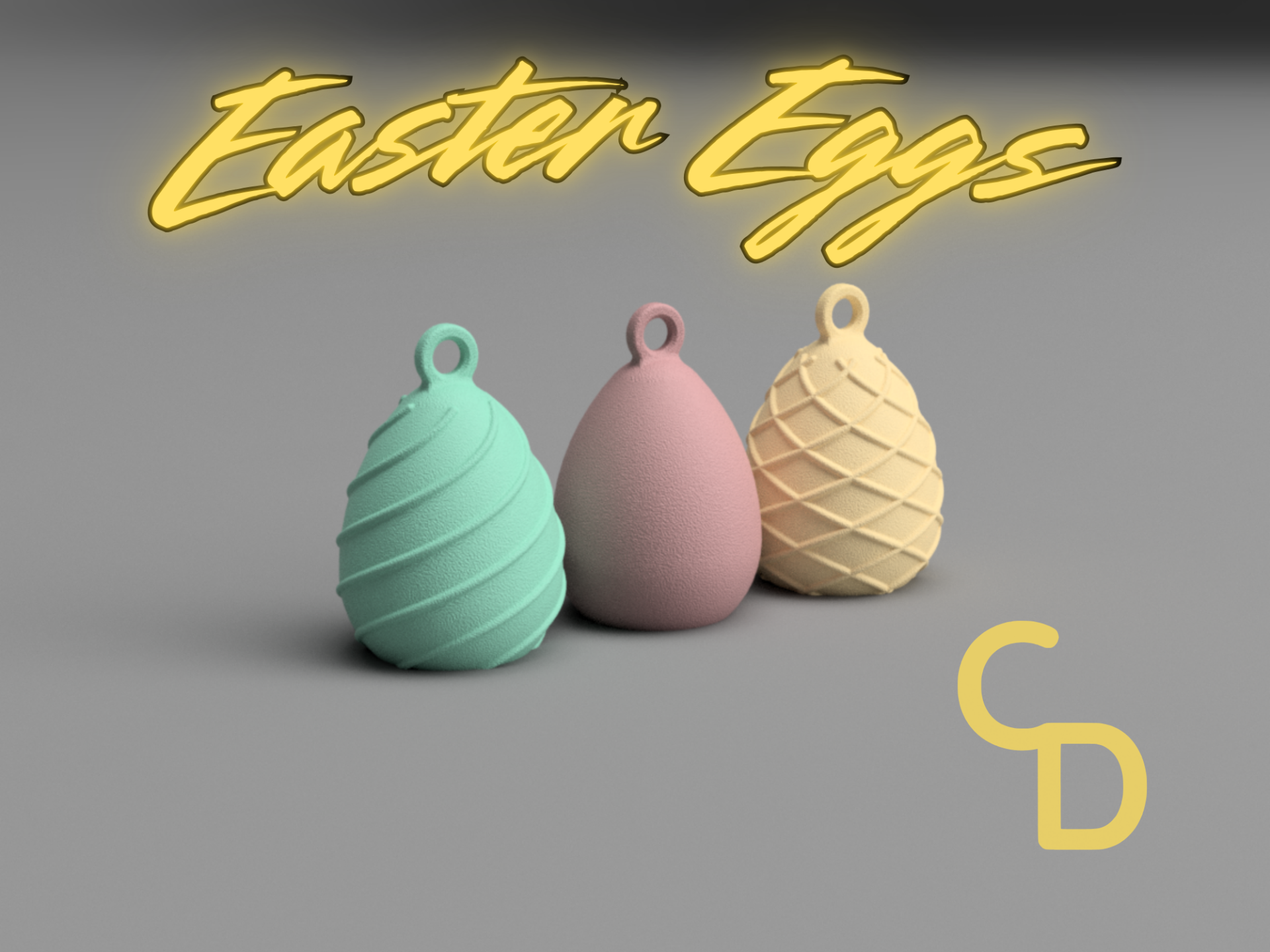 Geometric Easter Eggs - Elegant Hanging Decor