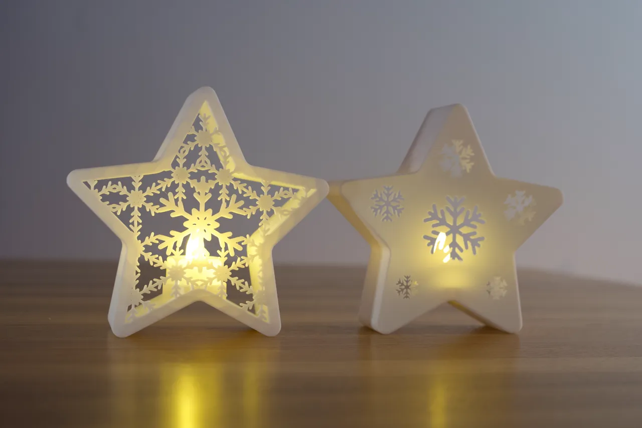 Tealight Christmas Stars Set - Fast Print view 3