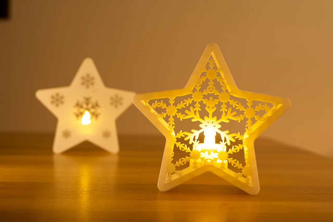 Tealight Christmas Stars Set - Fast Print view 2