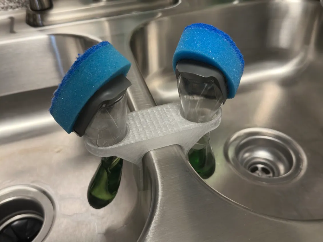 Double support pour brosses vaisselle à réservoir
