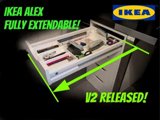 Ikea Alex 70x33 full extension mod small drawer
