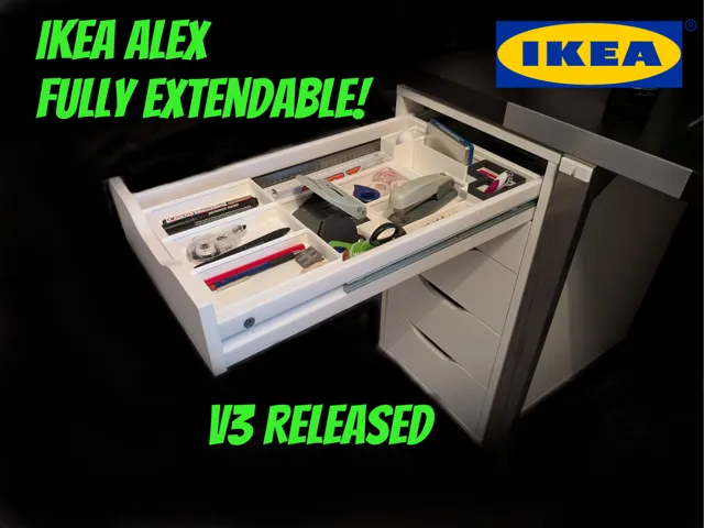 Ikea Alex 70x33 full extension mod small drawer