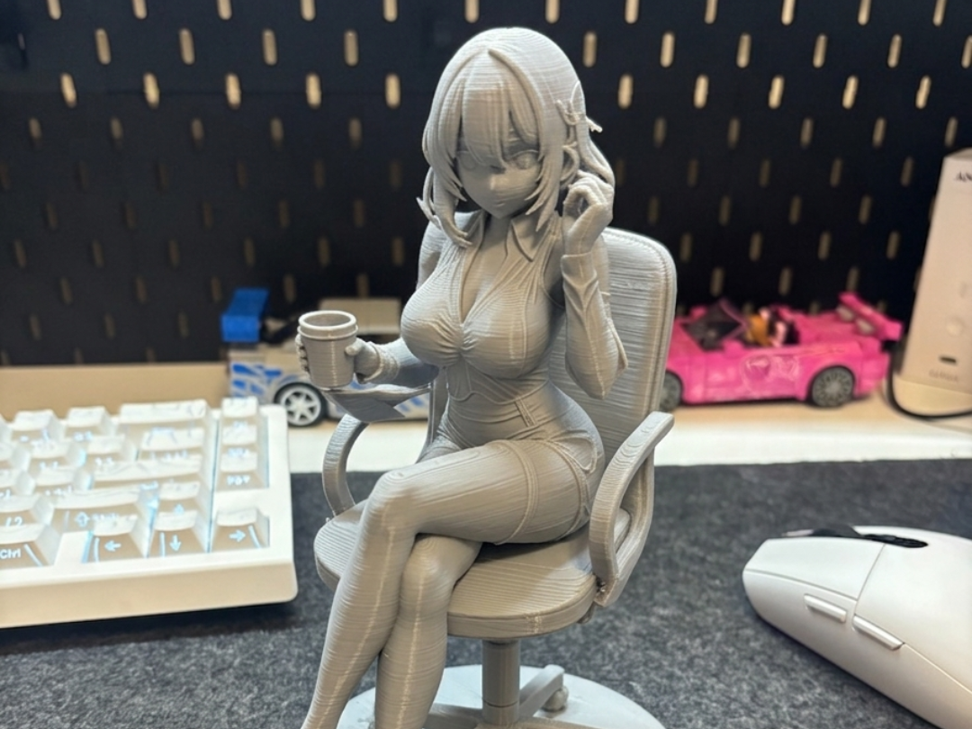 Anime Office Girl | Elegant Desk Companion Statue
