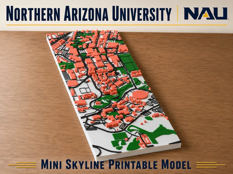 NAU - Mini Map Model - Flagstaff AZ - Desk Art