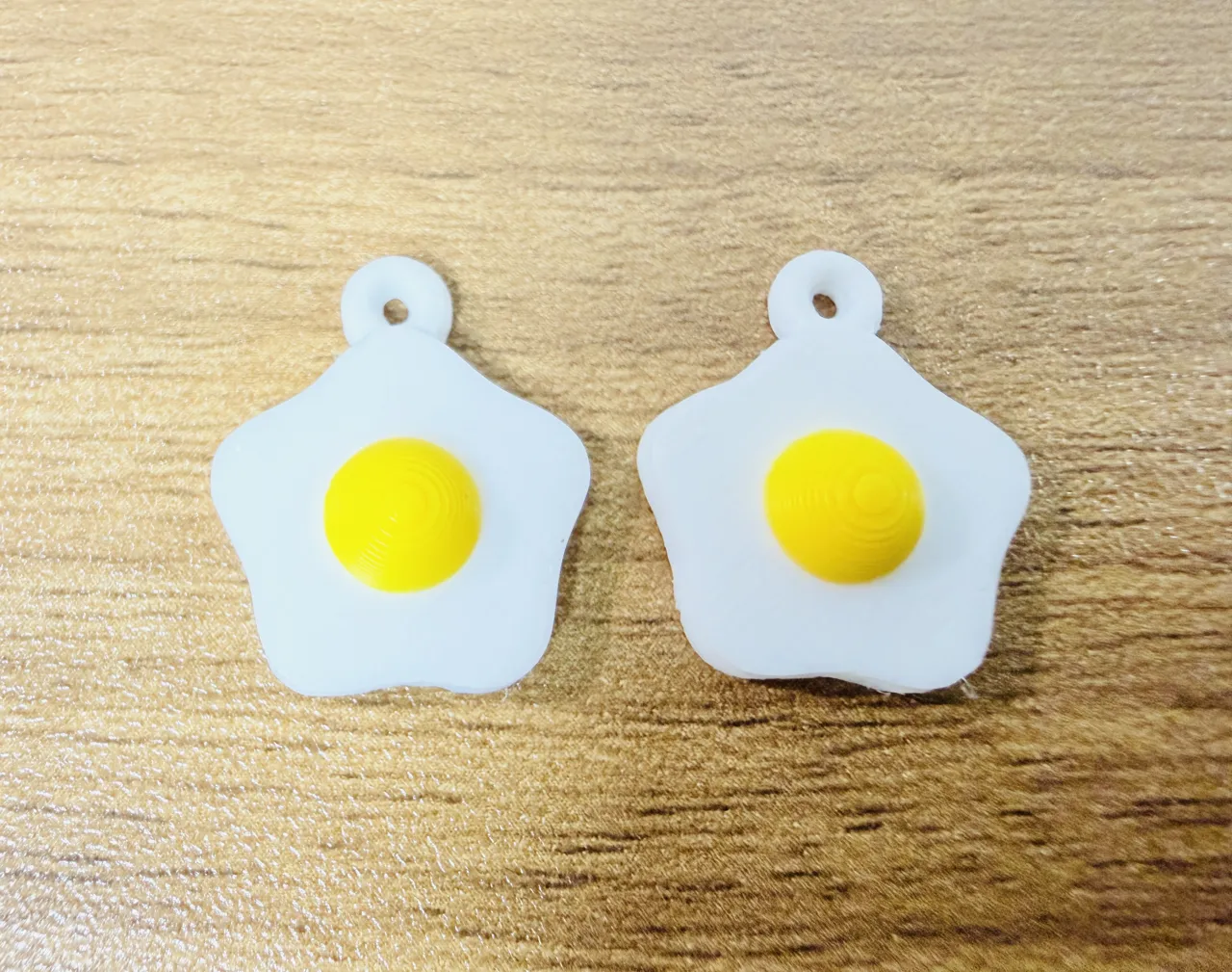 Sunny Side Up Egg Earrings - Cute 3MF Print File view 2