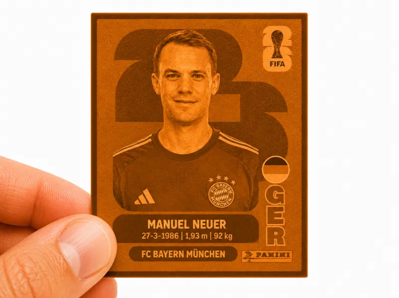 Figurita 3D de Manuel Neuer (Album Panini 2026)