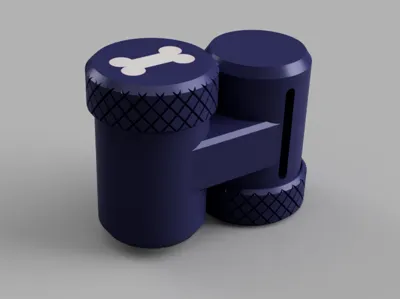 Leash container for poops bags and treats