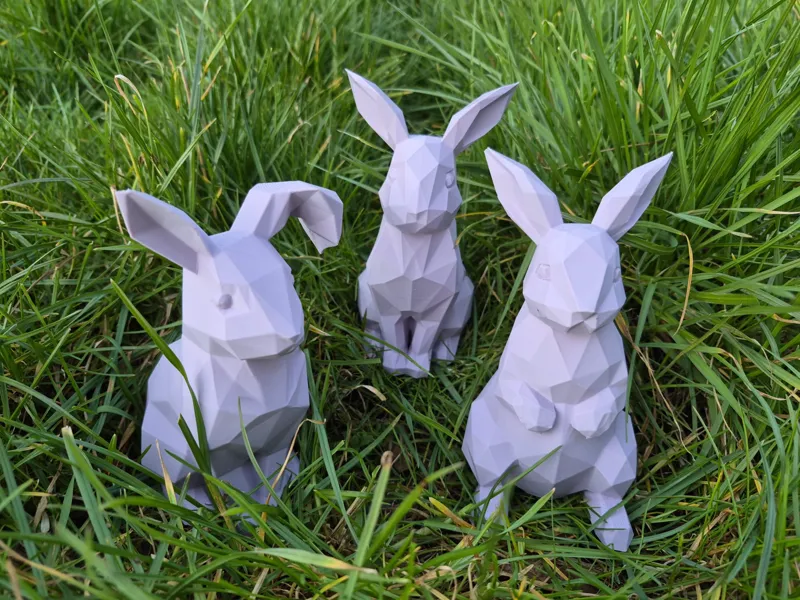 Low Poly Osterhasen – 3er Set