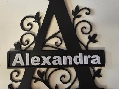 Letter with Name and Embellishment