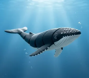 Objeto manipulable: Flexi Humpback Whale – Fidget Toy – Print-in-Place — vista de referencia 3