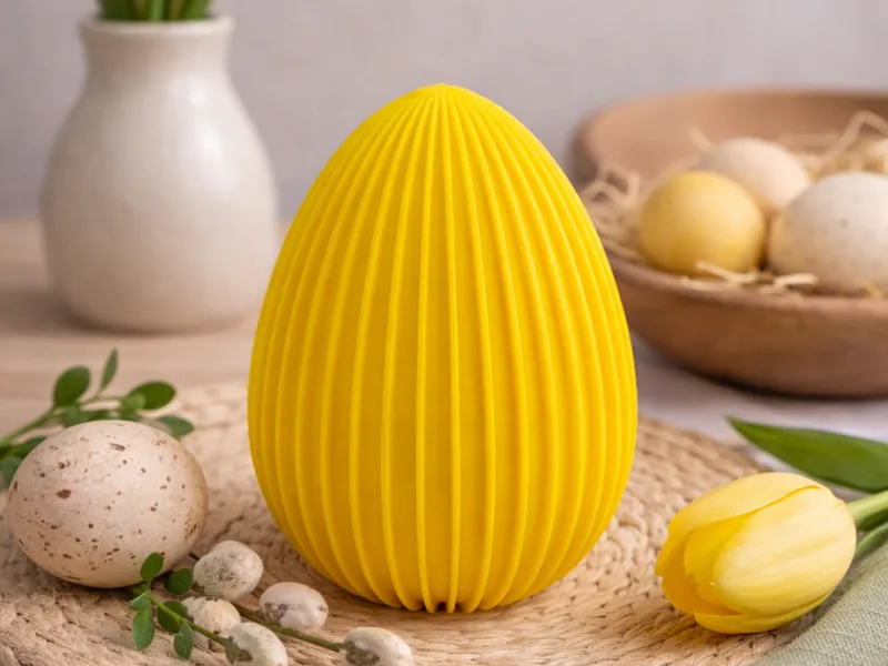 Ribbed Easter Egg -  Spring Decor 3D Print