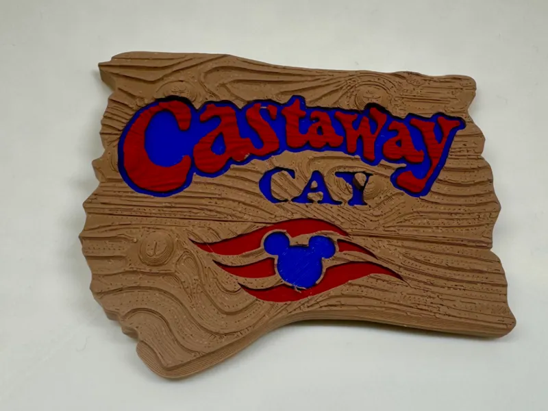 Castaway Cay Wood Sign Magnet