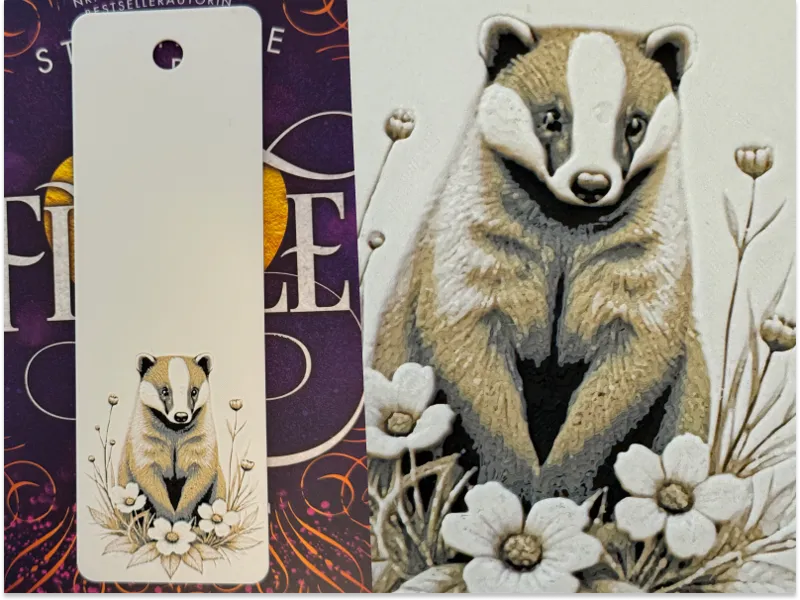 Cute Badger Cottage style Bookmark | Customizable