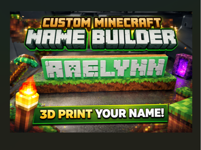Custom Minecraft Name Builder with Torch or Portal