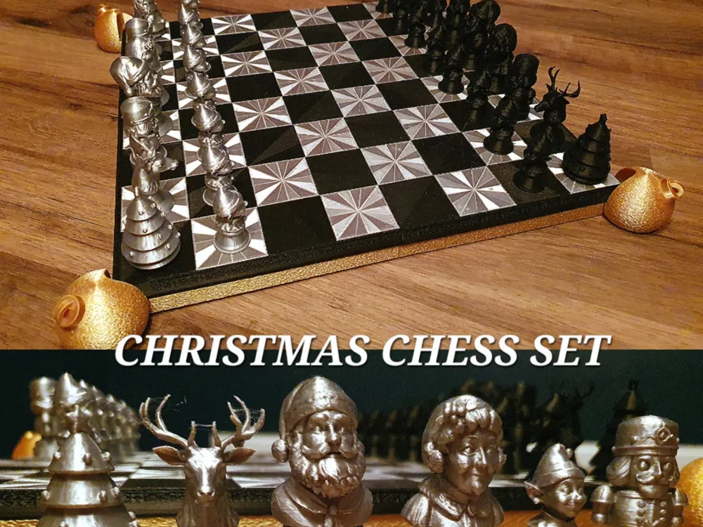 Set di scacchi a tema natalizio dal design speciale, regalo decorativo, ornamento da collezione
