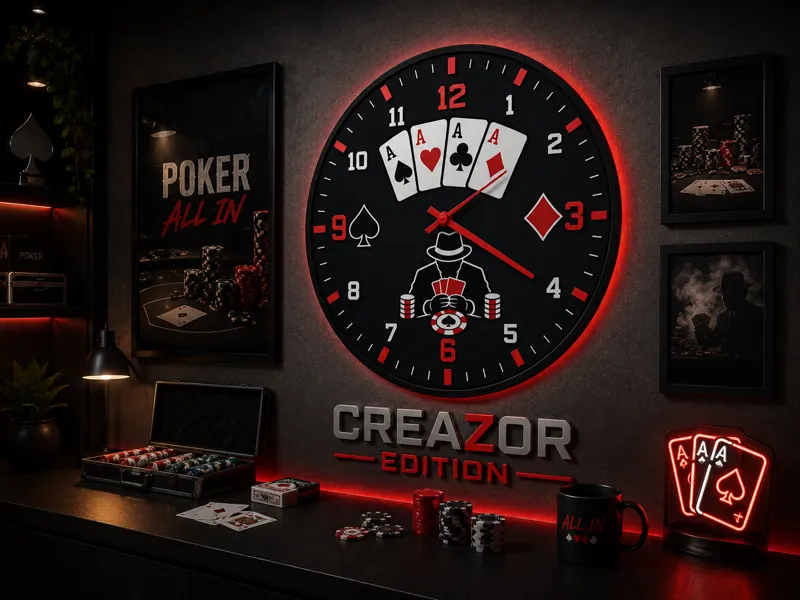 Horloge Murale Modulaire – Édition Poker