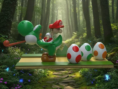 Yoshi & Mario - Multi-Part 3D Assembly Kit