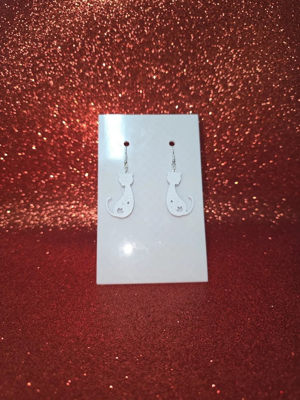 Spiritual cat earrings view 2