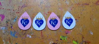 KC Royals Heart Earrings
