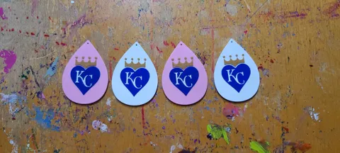 KC Royals Heart Earrings