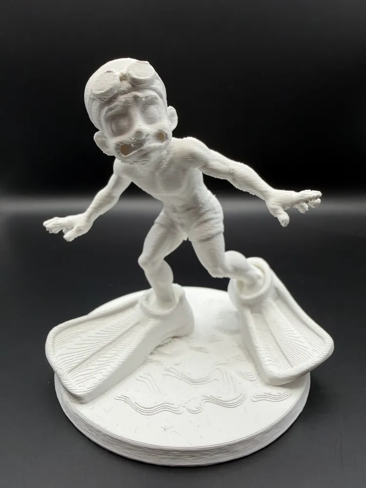 Funny Scared Diver – Cartoon Snorkeling Boy - Free 3D Print Model ...
