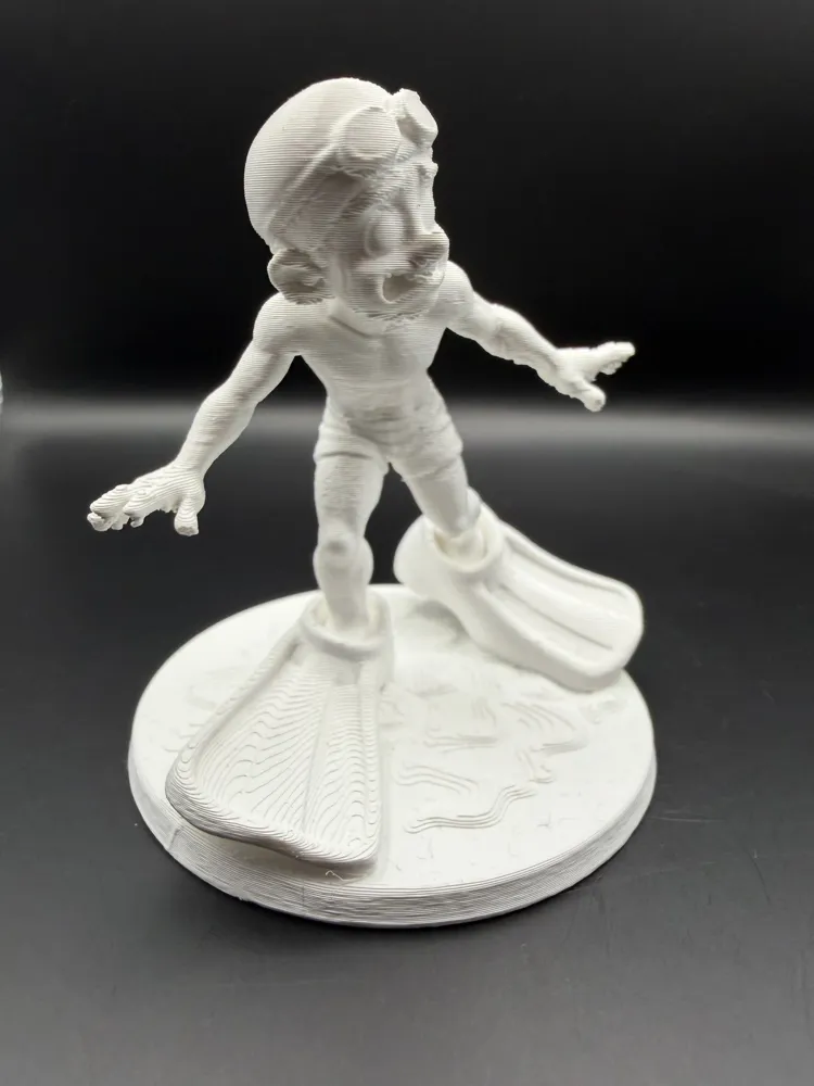 Funny Scared Diver – Cartoon Snorkeling Boy - Free 3D Print Model ...