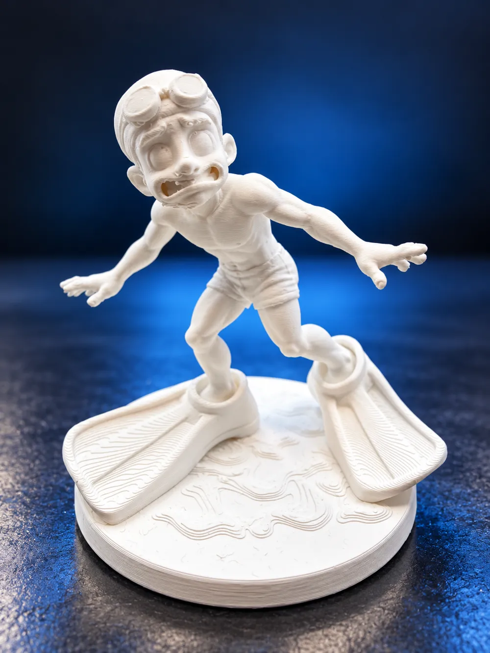 Funny Scared Diver – Cartoon Snorkeling Boy - Free 3D Print Model ...
