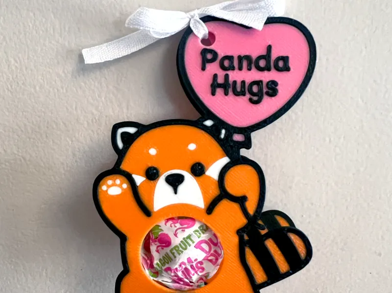 Red Panda Lollipop Holders for Valentine's Day