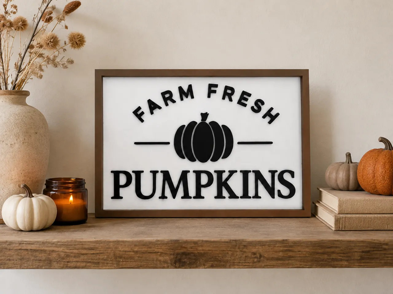 Farm Fresh Pumpkins Sign - Autumn/Fall Decor view 2