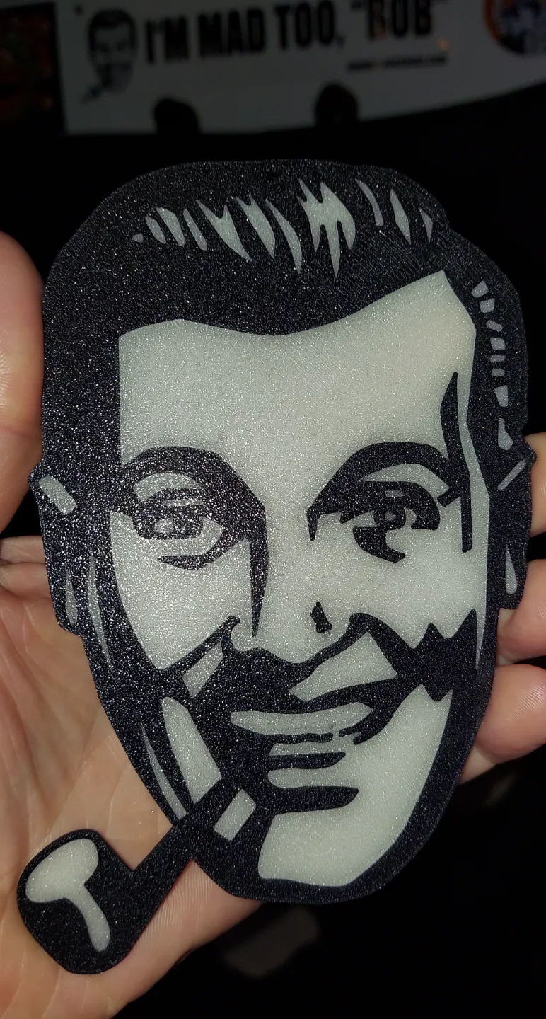 J.R. "Bob" Dobbs Church of the Subgenius UFO yeti alien Glow In The Dark Plaque