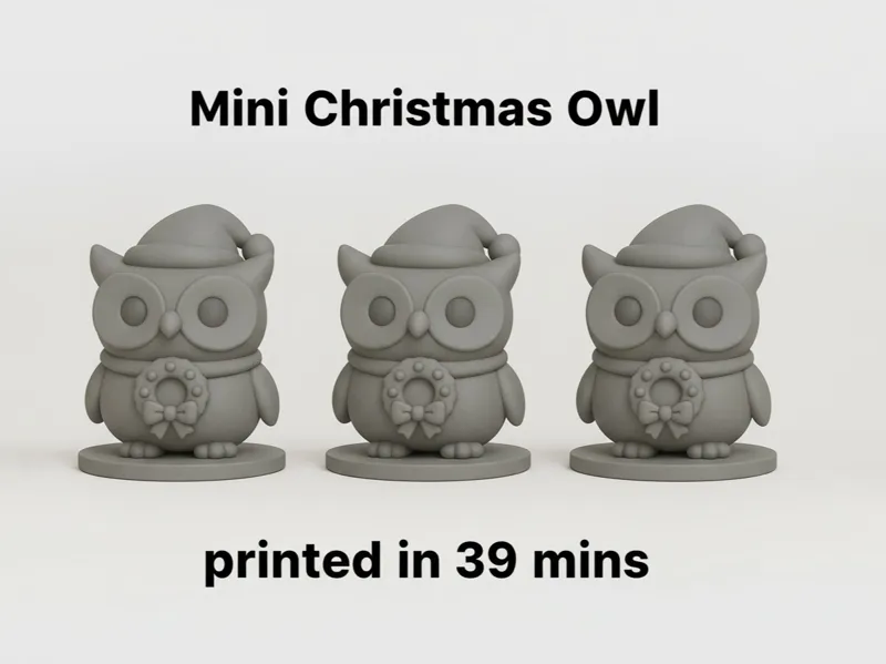 Mini Christmas Owl – Festive Owl with Santa Hat