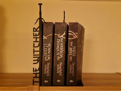 The Witcher Bookend with Geralt's Silver Sword