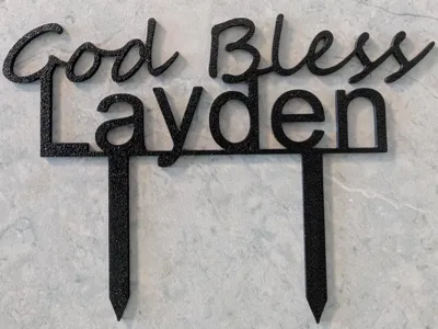 God Bless Layden Cake Topper