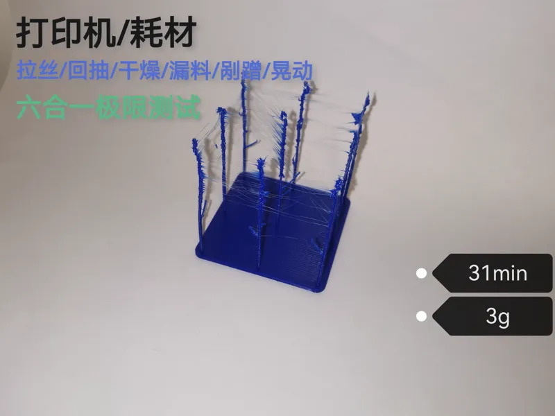 打印机与耗材拉丝回抽干燥漏料剐蹭晃动六合一极限测试