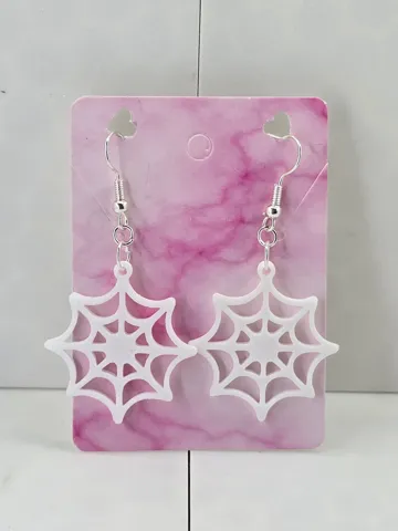 Spider web earrings view 3