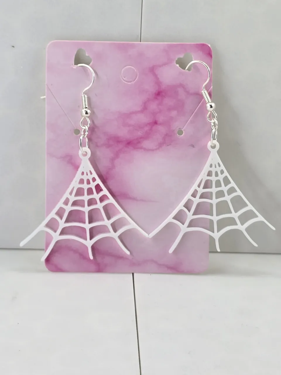 Spider web earrings view 4
