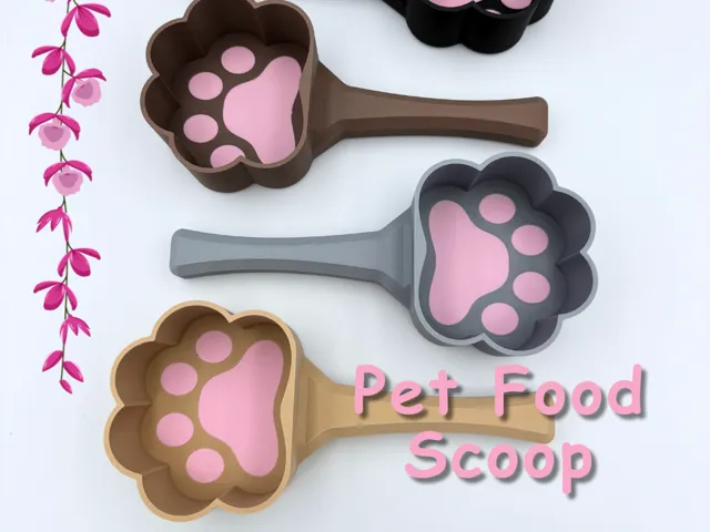 Pet Food Scoop - Paw Design