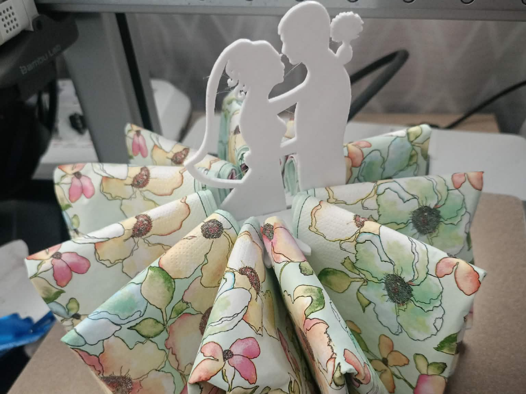 Wedding couple napkin holder