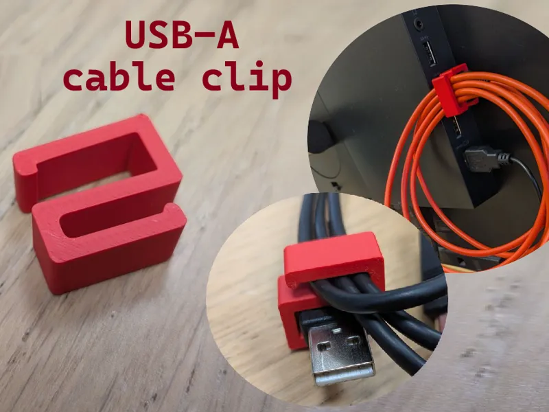 USB-A cable clip holder